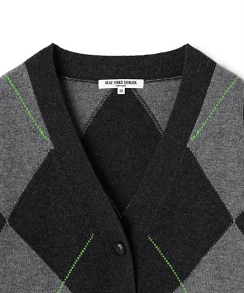 49AV JUNKO SHIMADA アーガイル柄Vネックニットカーディガン_subthumb_2