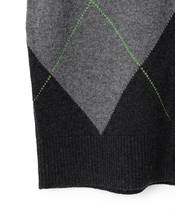 49AV JUNKO SHIMADA アーガイル柄Vネックニットカーディガン_subthumb_4