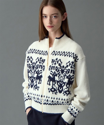 49AV JUNKO SHIMADA 【YEAR END SALE】ジャカードジップアップニットカーディガン_subthumb_1