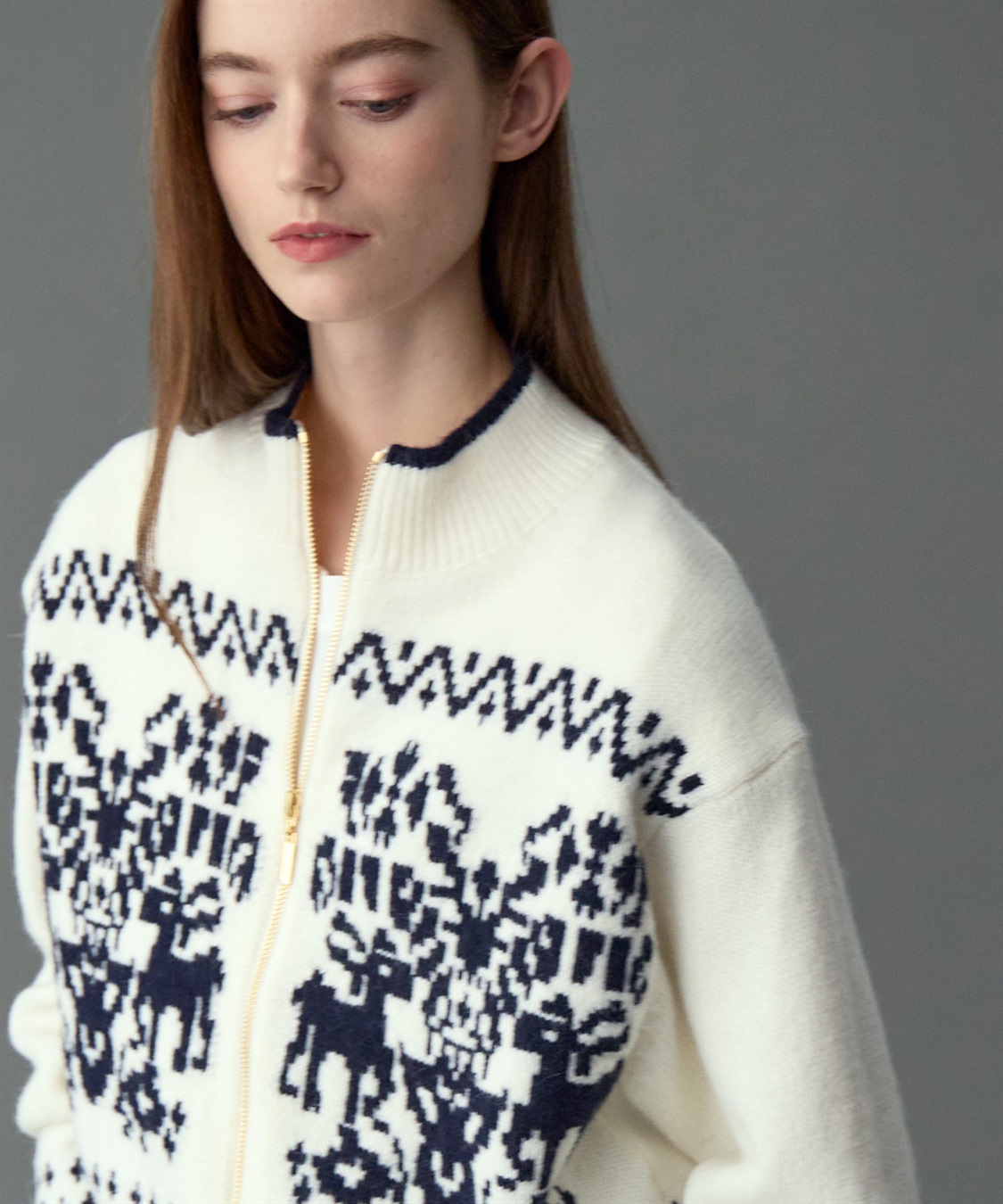 49AV JUNKO SHIMADA 【YEAR END SALE】ジャカードジップアップニットカーディガン_sub_5