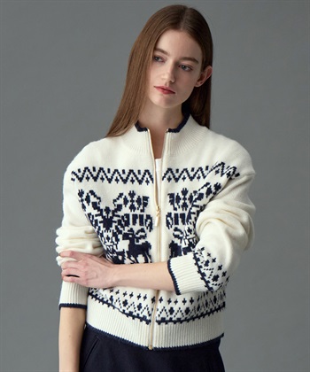 49AV JUNKO SHIMADA 【YEAR END SALE】ジャカードジップアップニットカーディガン_subthumb_9