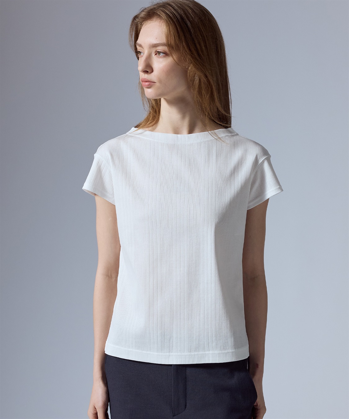 49AV JUNKO SHIMADA ランダムリブ編みプルオーバー半袖トップス_sub_2