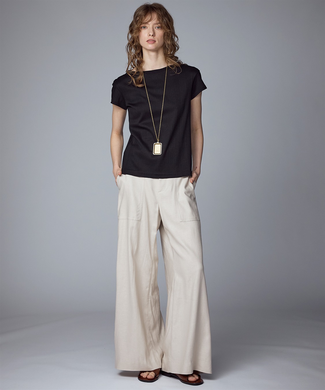 49AV JUNKO SHIMADA ランダムリブ編みプルオーバー半袖トップス_sub_11