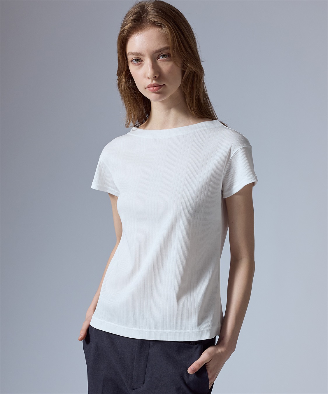 49AV JUNKO SHIMADA ランダムリブ編みプルオーバー半袖トップス_sub_16