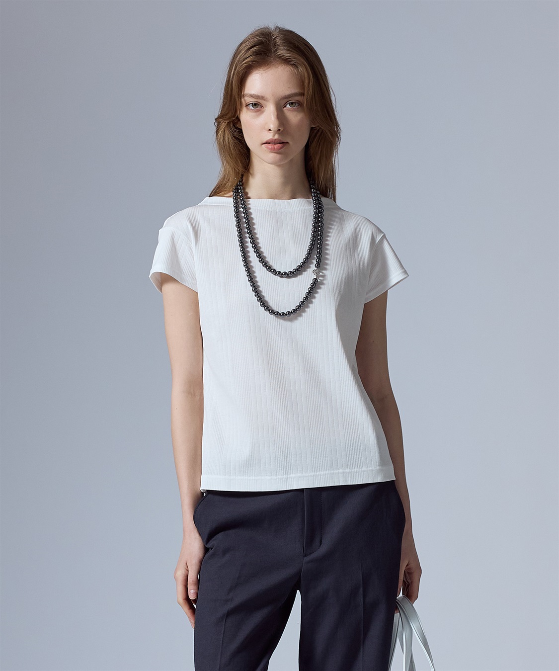 49AV JUNKO SHIMADA ランダムリブ編みプルオーバー半袖トップス_sub_19