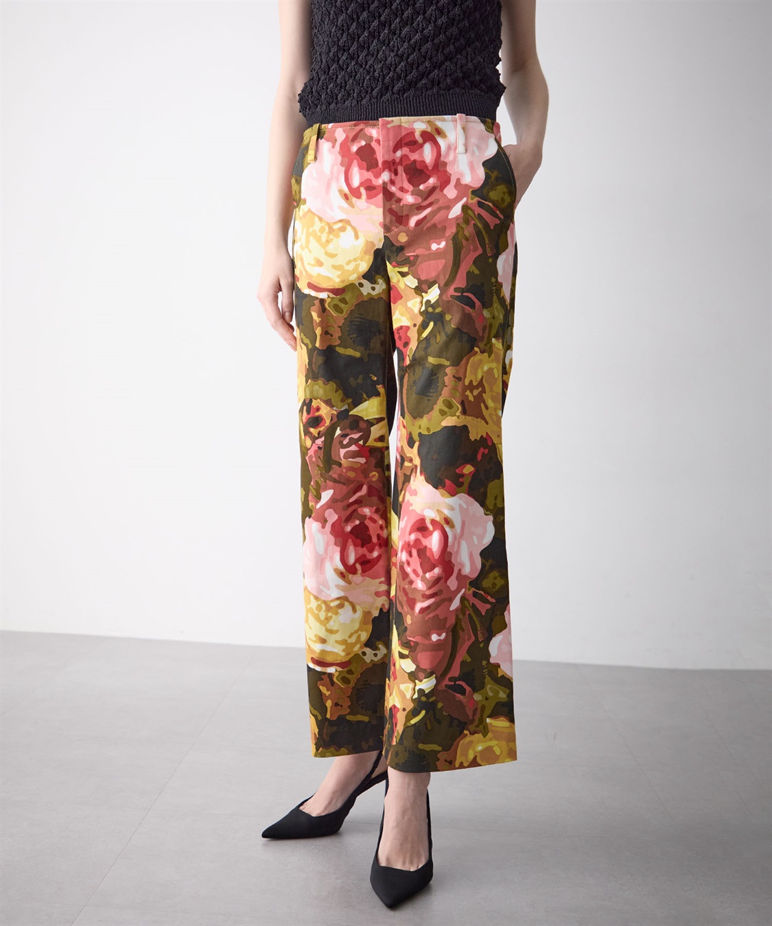 49AV JUNKO SHIMADA ローズ柄ワイドパンツ_sub_12