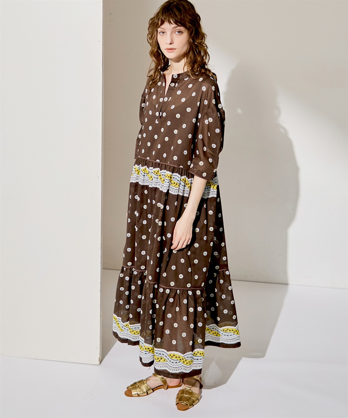 ブルームドット柄インナー付きワンピース 49AV JUNKO SHIMADA｜クロス