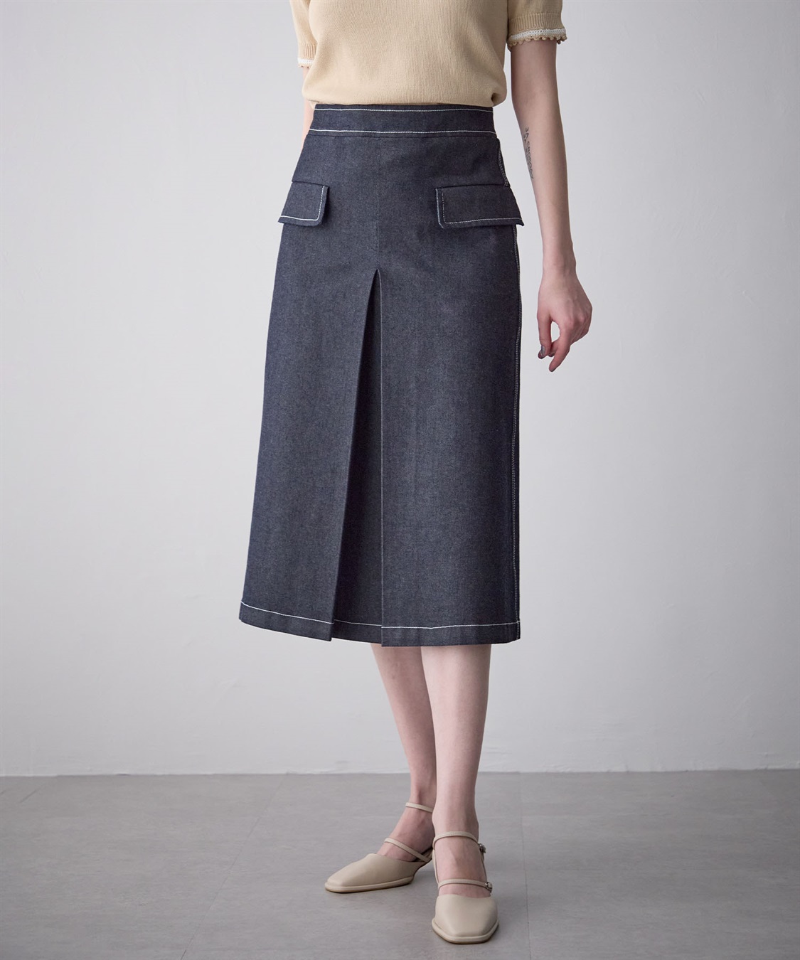 49AV JUNKO SHIMADA デニムフレアスカート_sub_2