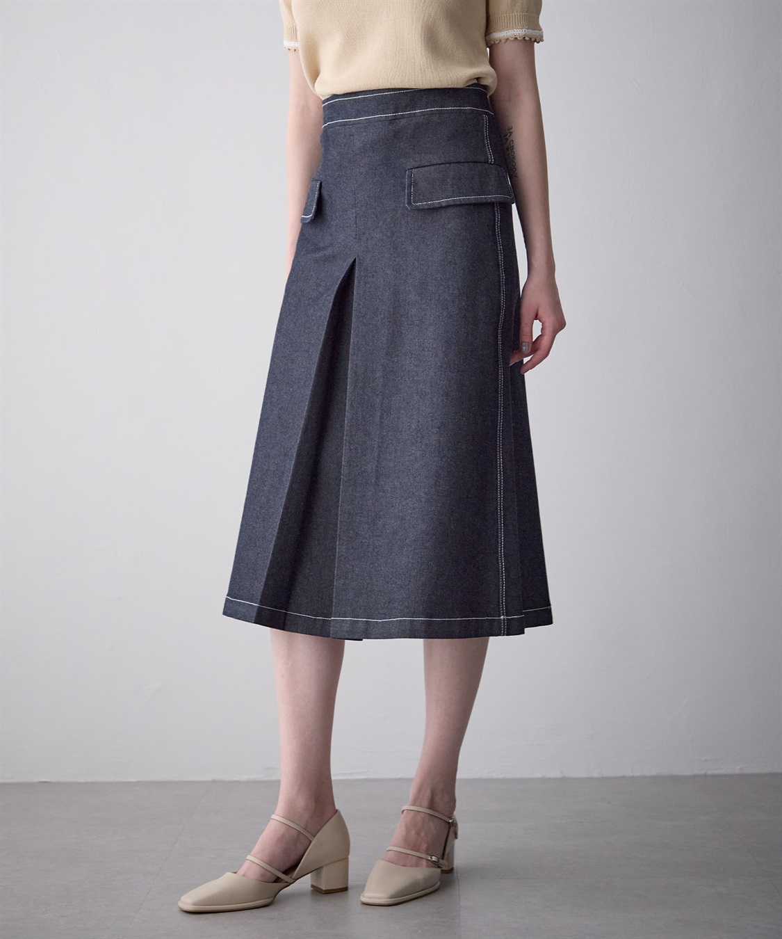 49AV JUNKO SHIMADA デニムフレアスカート_sub_3