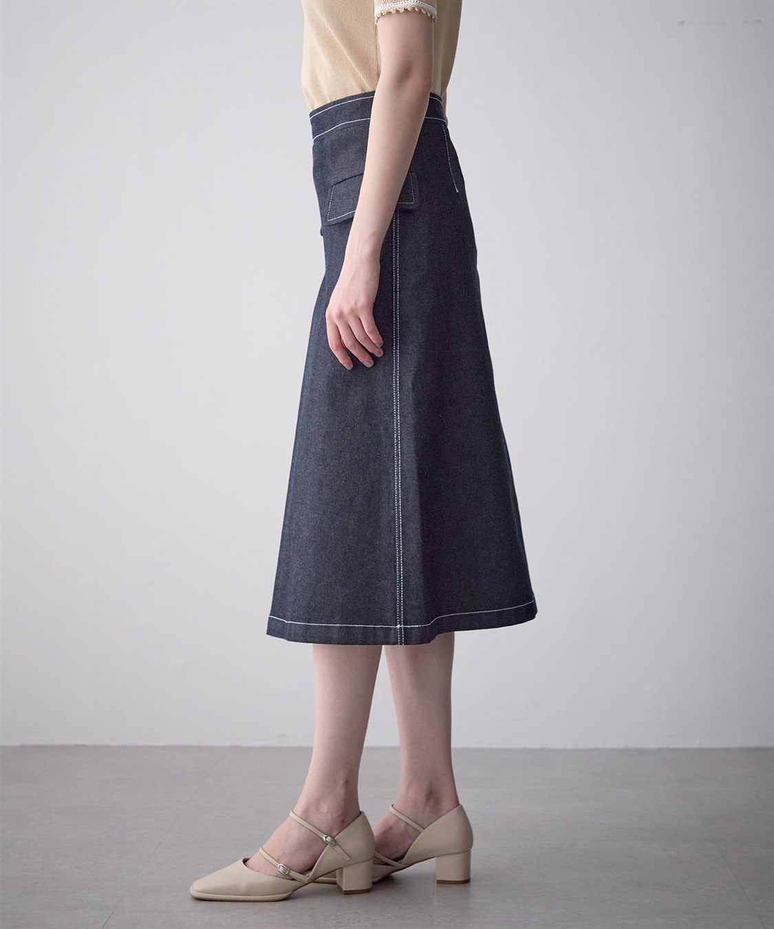 49AV JUNKO SHIMADA デニムフレアスカート_sub_5