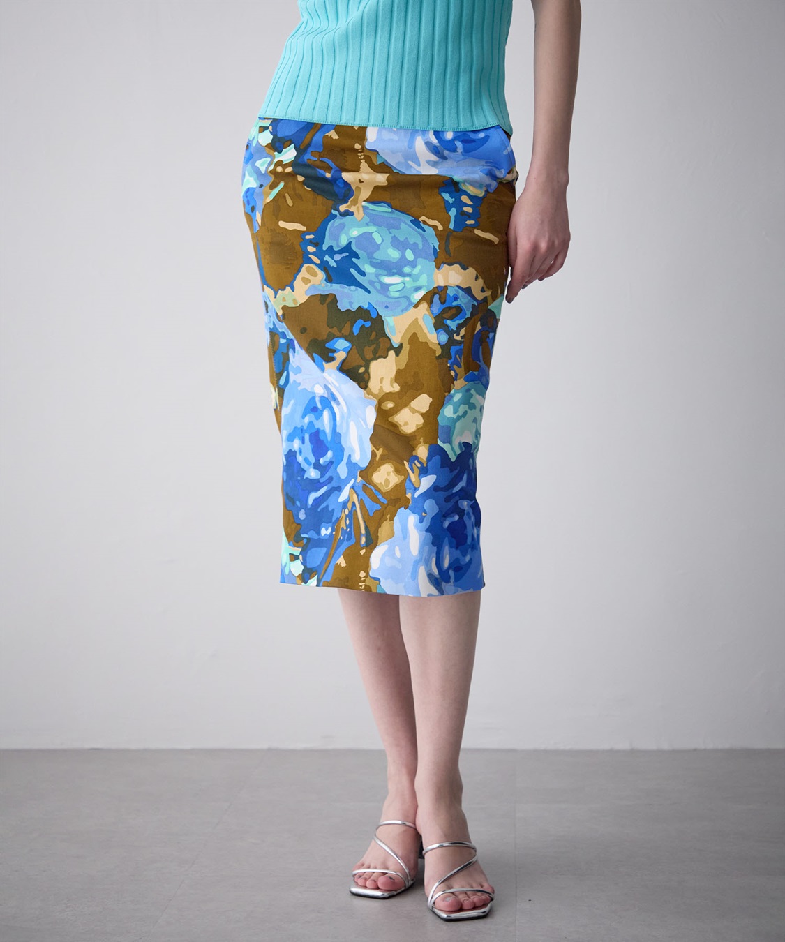 49AV JUNKO SHIMADA ローズ柄タイトスカート_sub_1