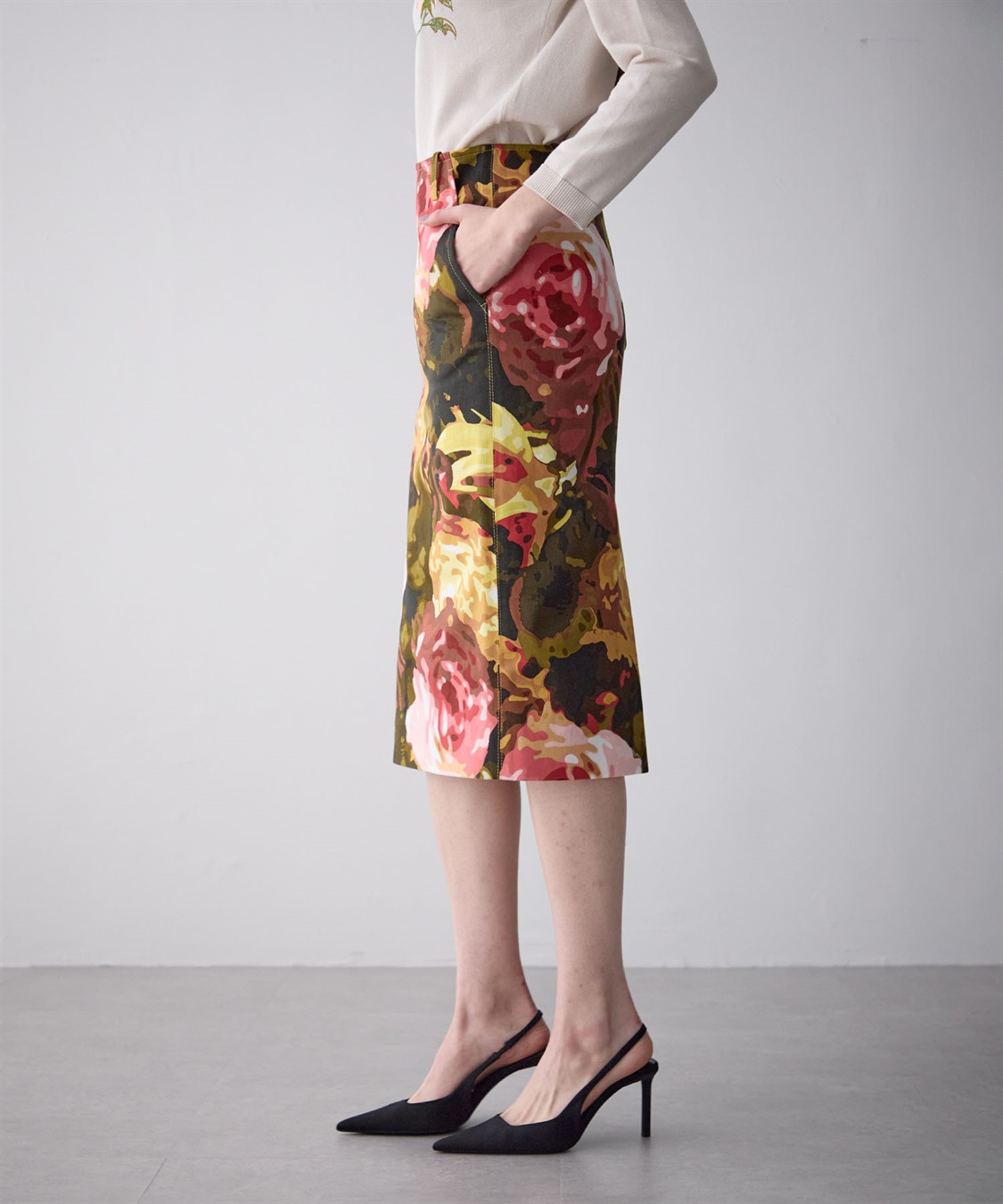 49AV JUNKO SHIMADA ローズ柄タイトスカート_sub_3