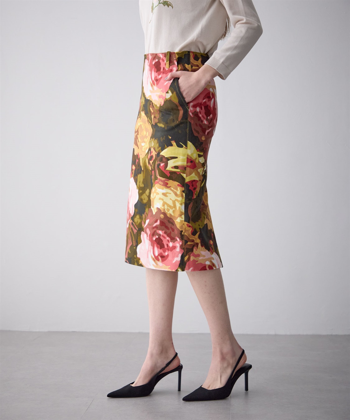 49AV JUNKO SHIMADA ローズ柄タイトスカート_sub_4