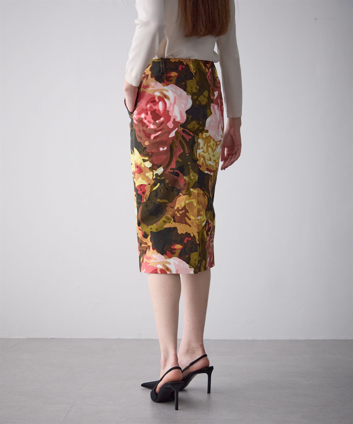 49AV JUNKO SHIMADA ローズ柄タイトスカート_sub_6