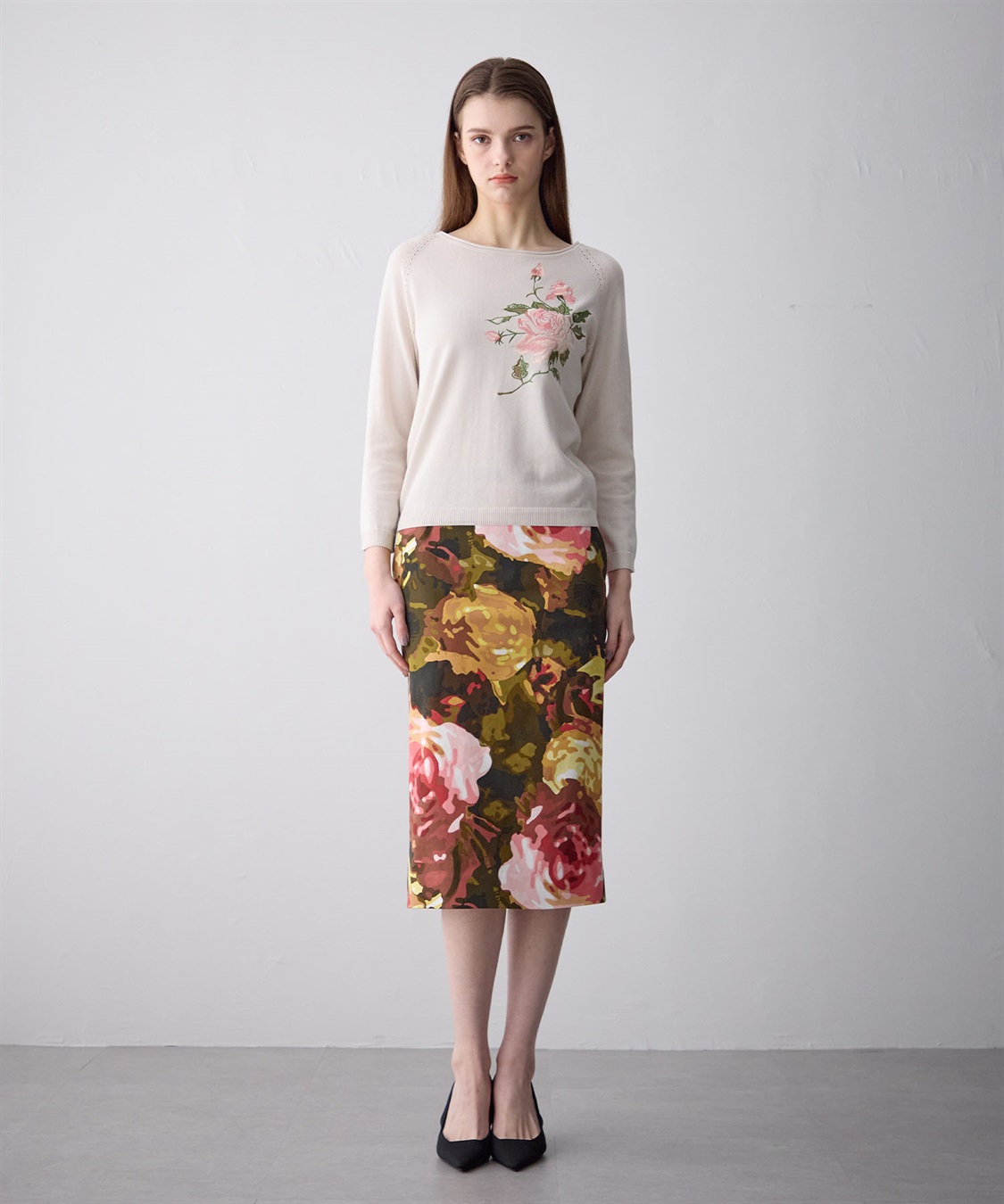 49AV JUNKO SHIMADA ローズ柄タイトスカート_sub_7