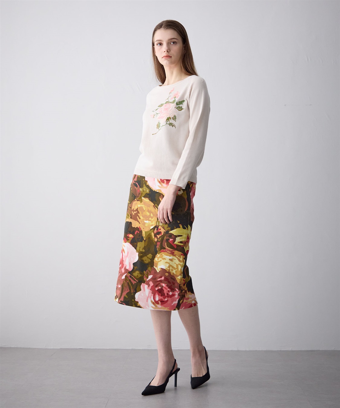 49AV JUNKO SHIMADA ローズ柄タイトスカート_sub_9