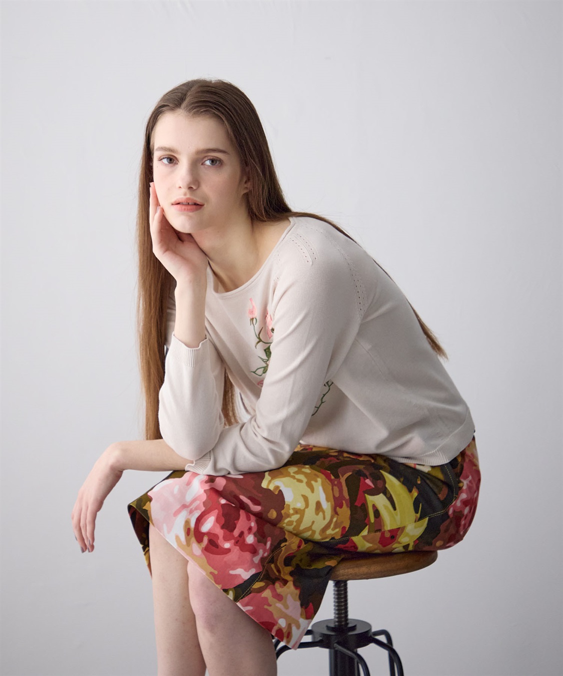 49AV JUNKO SHIMADA ローズ柄タイトスカート_sub_11