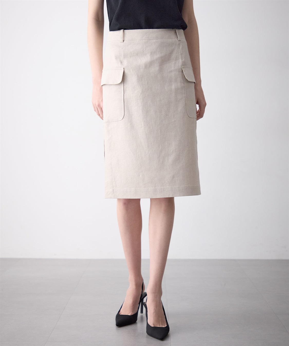 49AV JUNKO SHIMADA リネン混ポケットつきスカート_sub_2