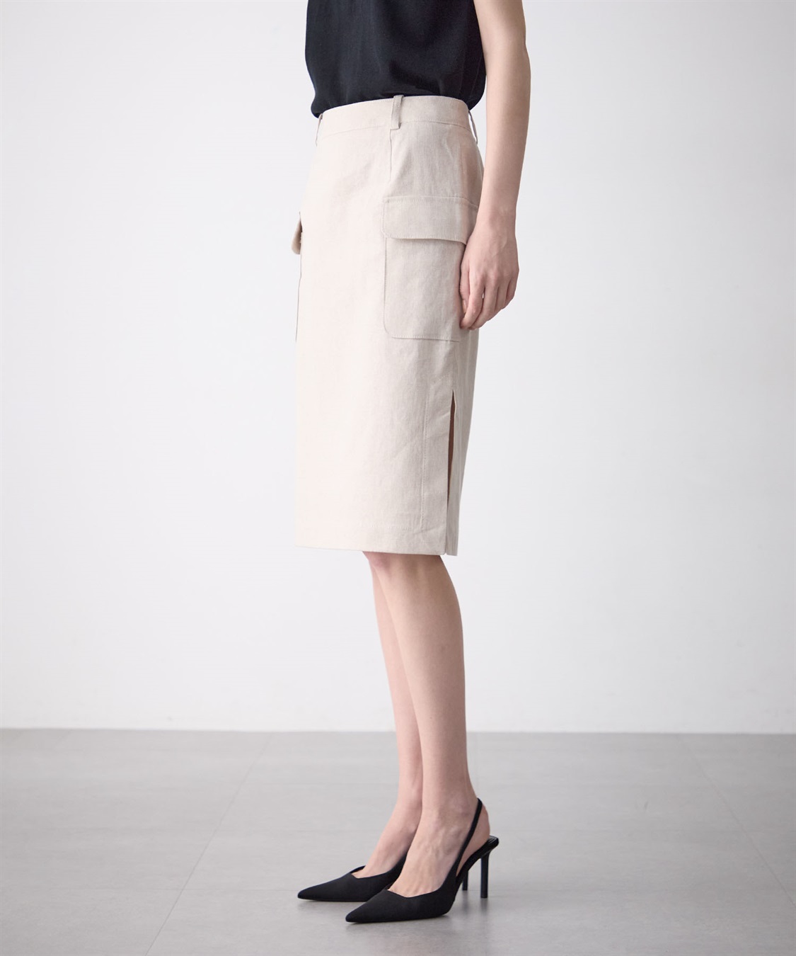 リネン混ポケットつきスカート 49AV JUNKO SHIMADA｜クロスプラス公式