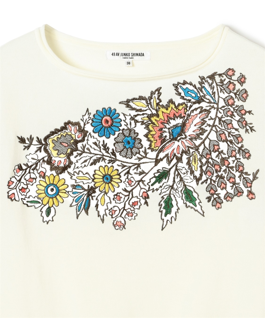 フラワー刺繍入り半袖ニット 49AV JUNKO SHIMADA｜クロスプラス公式