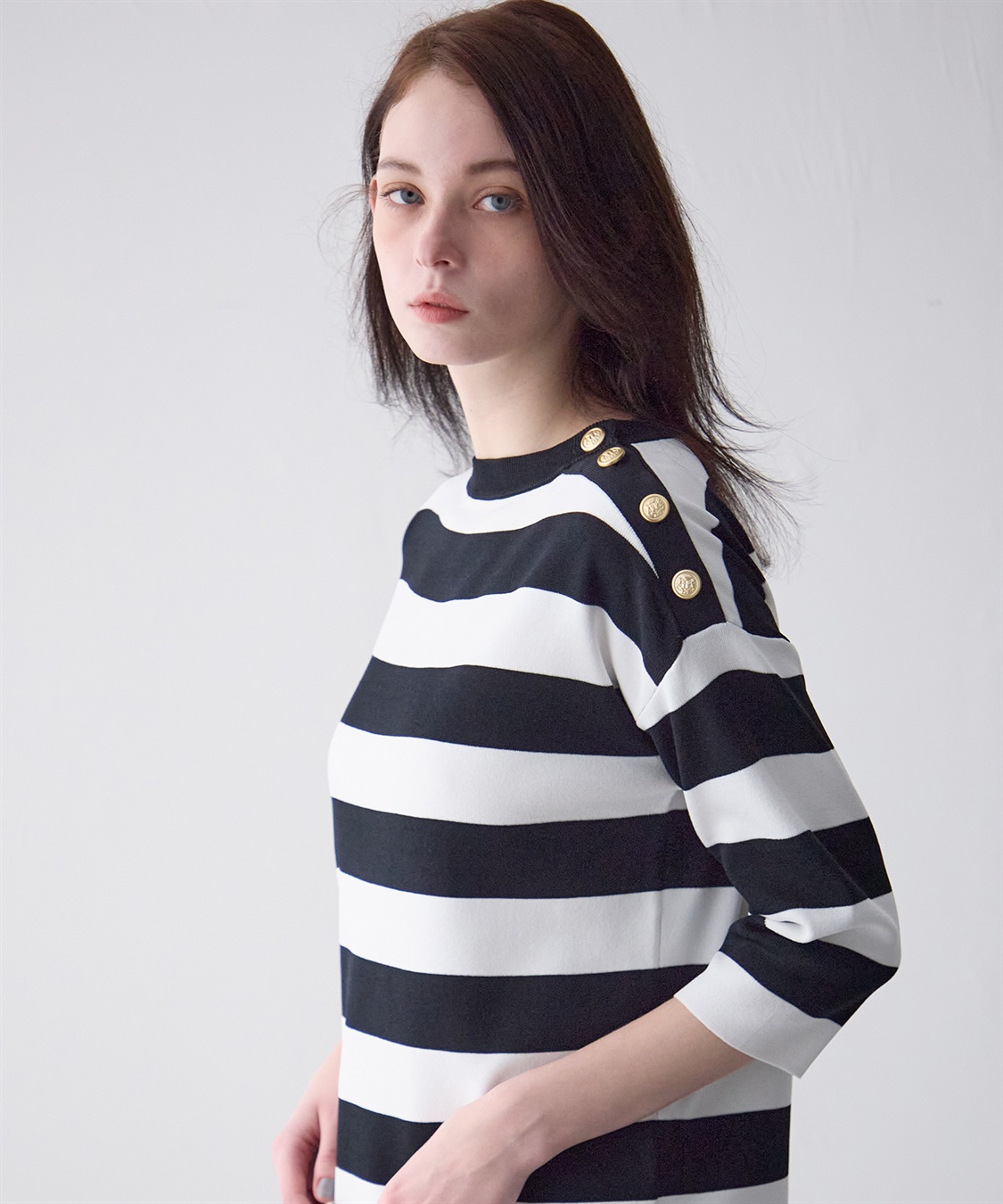 49AV JUNKO SHIMADA 【WEB限定】ボーダー柄サマーニット_sub_3
