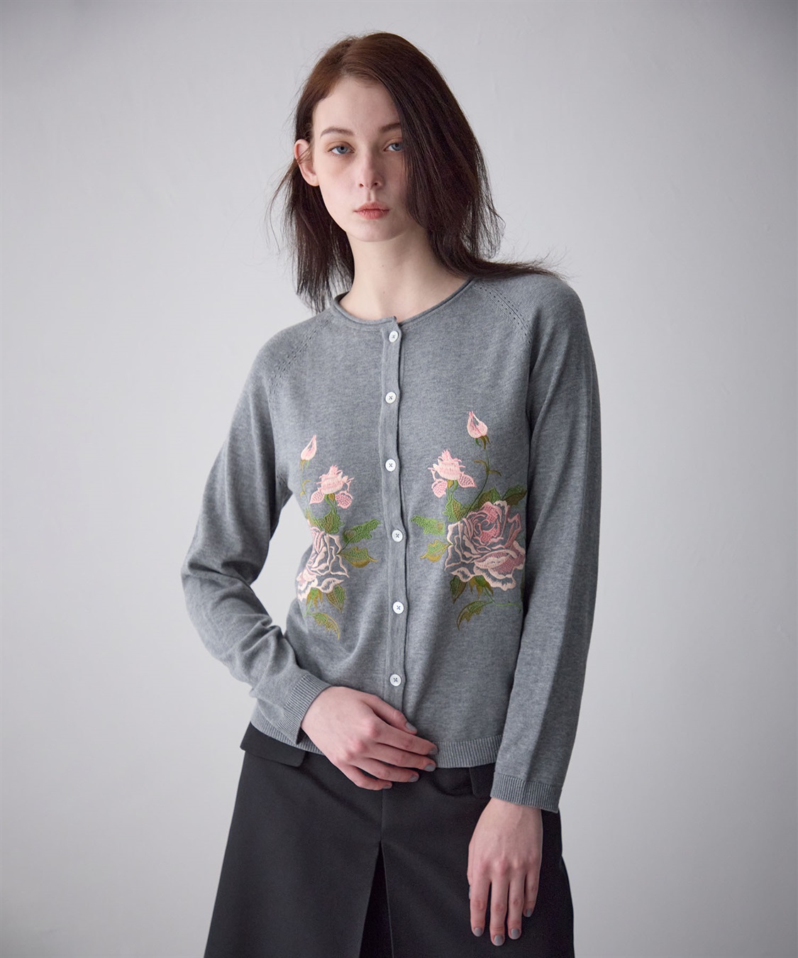 49AV JUNKO SHIMADA 【TIME SALE】ローズ刺?入り長袖カーディガン_sub_2