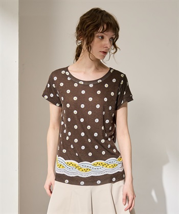 ブルームドット柄半袖Tシャツ 49AV JUNKO SHIMADA｜クロスプラス公式