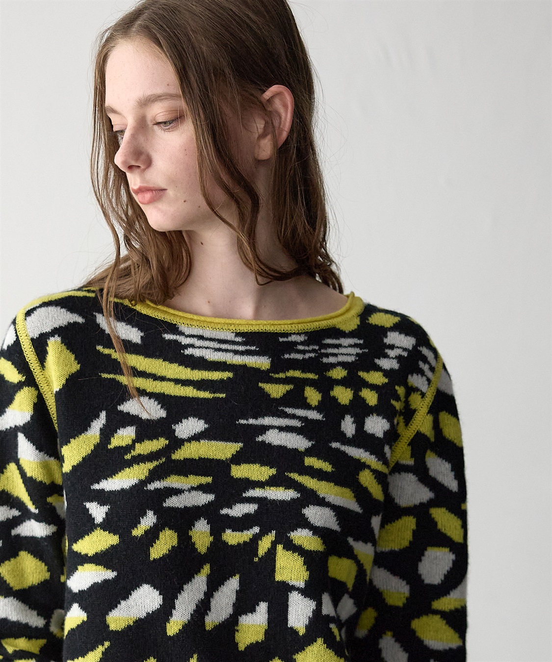 BLACK FRIDAY】【WEB限定】カシミヤジャカードニットプルオーバー 49AV