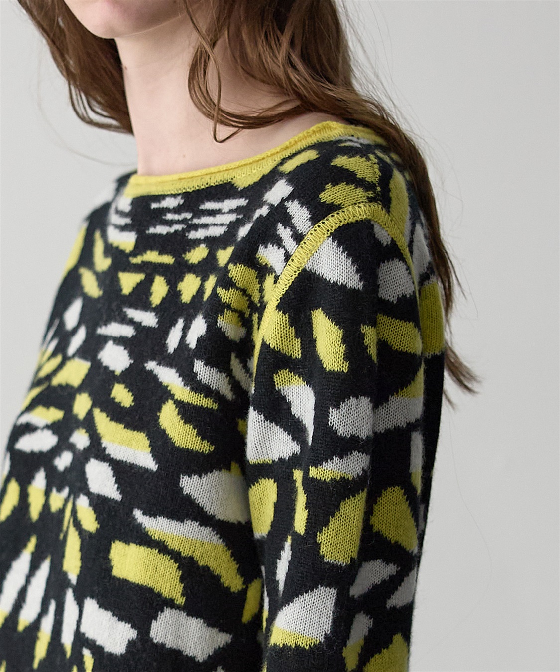 BLACK FRIDAY】【WEB限定】カシミヤジャカードニットプルオーバー 49AV