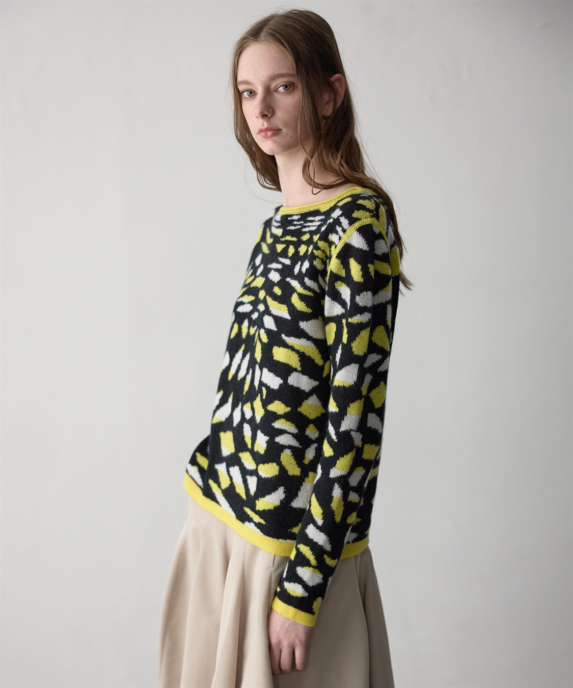 WEB限定】カシミヤジャカードニットプルオーバー 49AV JUNKO SHIMADA