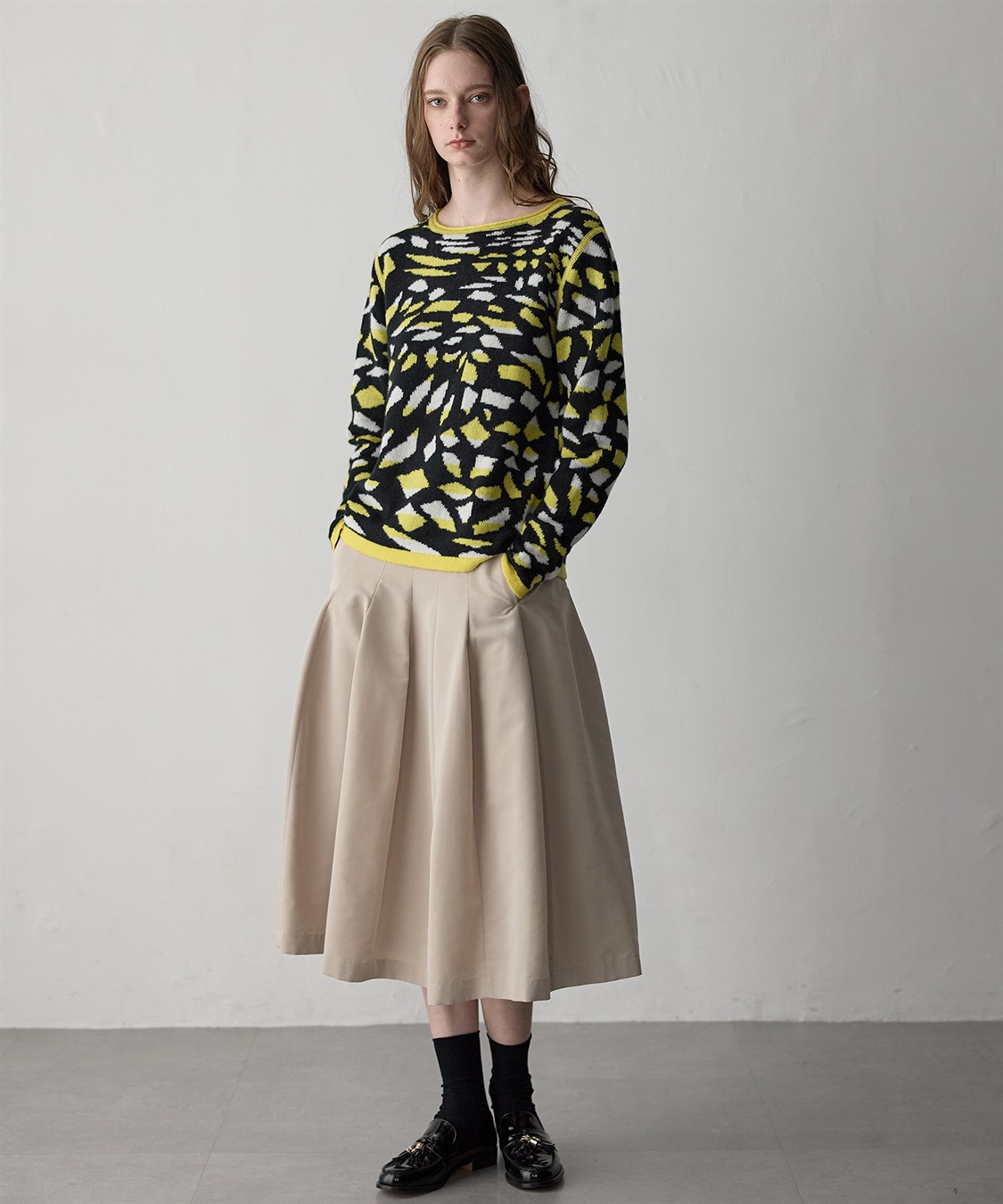 WEB限定】カシミヤジャカードニットプルオーバー 49AV JUNKO SHIMADA