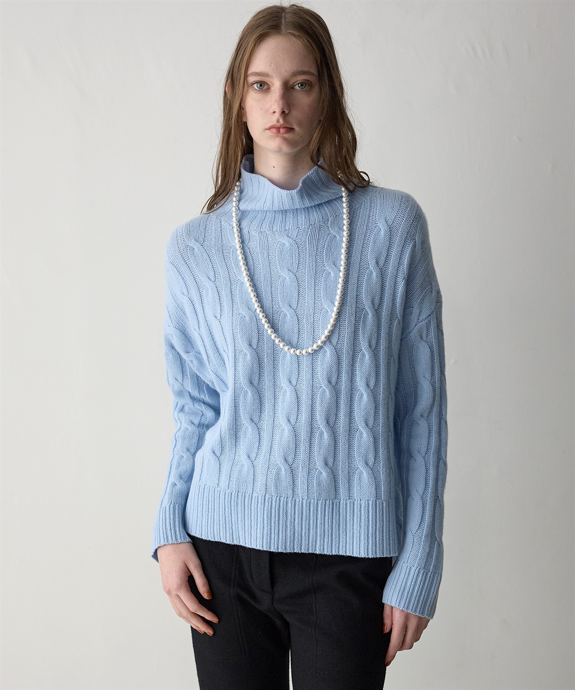 49AV JUNKO SHIMADA 【WEB限定】カシミヤケーブル編みハイネックニット_sub_2