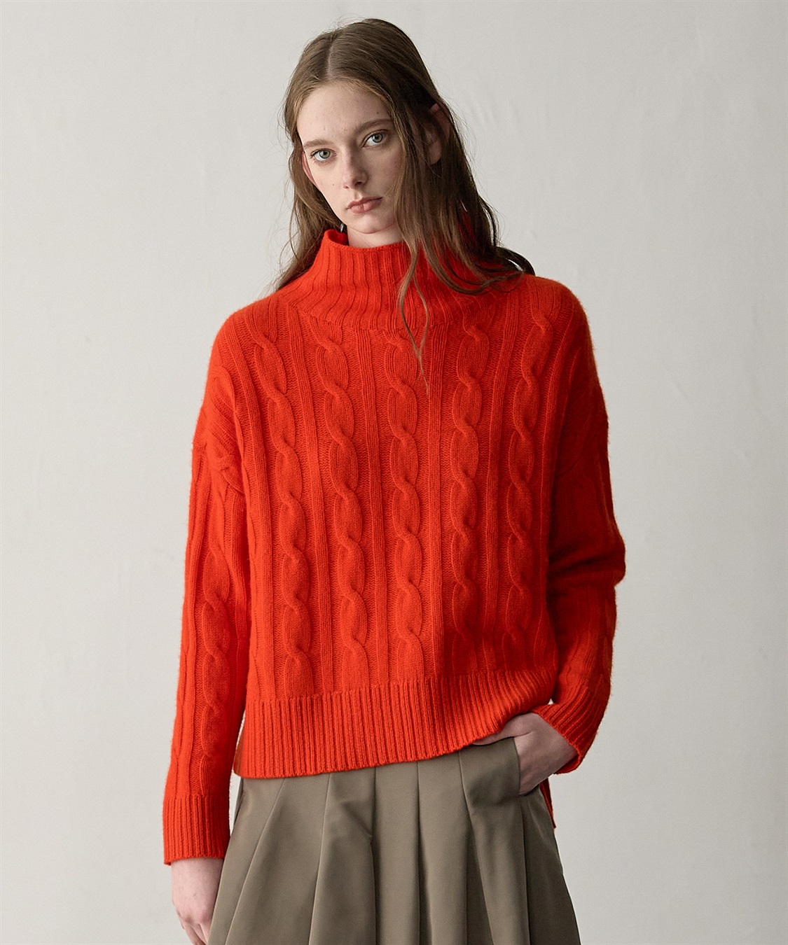 49AV JUNKO SHIMADA 【WEB限定】カシミヤケーブル編みハイネックニット_sub_3