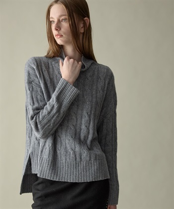 49AV JUNKO SHIMADA 【WEB限定】カシミヤケーブル編みハイネックニット_subthumb_9