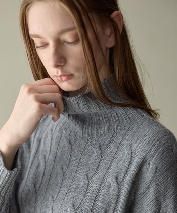 49AV JUNKO SHIMADA 【WEB限定】カシミヤケーブル編みハイネックニット_subthumb_10