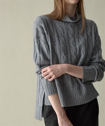 49AV JUNKO SHIMADA 【WEB限定】カシミヤケーブル編みハイネックニット_subthumb_11
