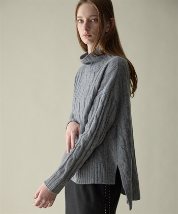 49AV JUNKO SHIMADA 【WEB限定】カシミヤケーブル編みハイネックニット_subthumb_13