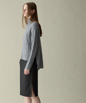 49AV JUNKO SHIMADA 【WEB限定】カシミヤケーブル編みハイネックニット_subthumb_14