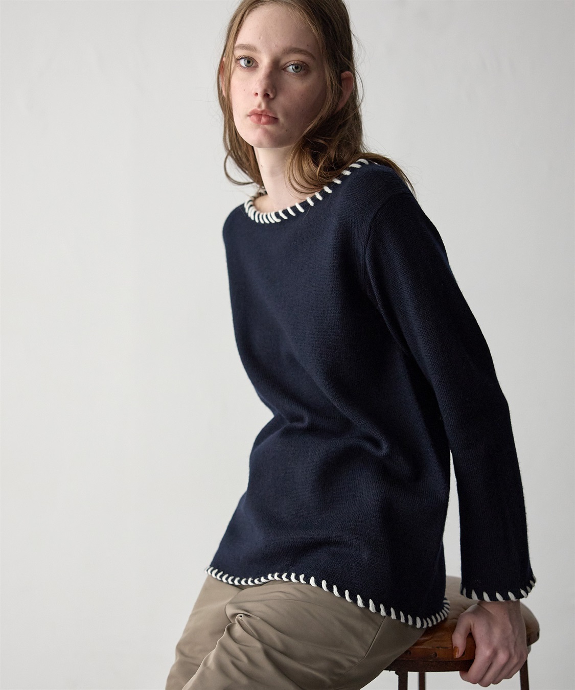 49AV JUNKO SHIMADA 【WEB限定】ステッチニットプルオーバー_sub_8