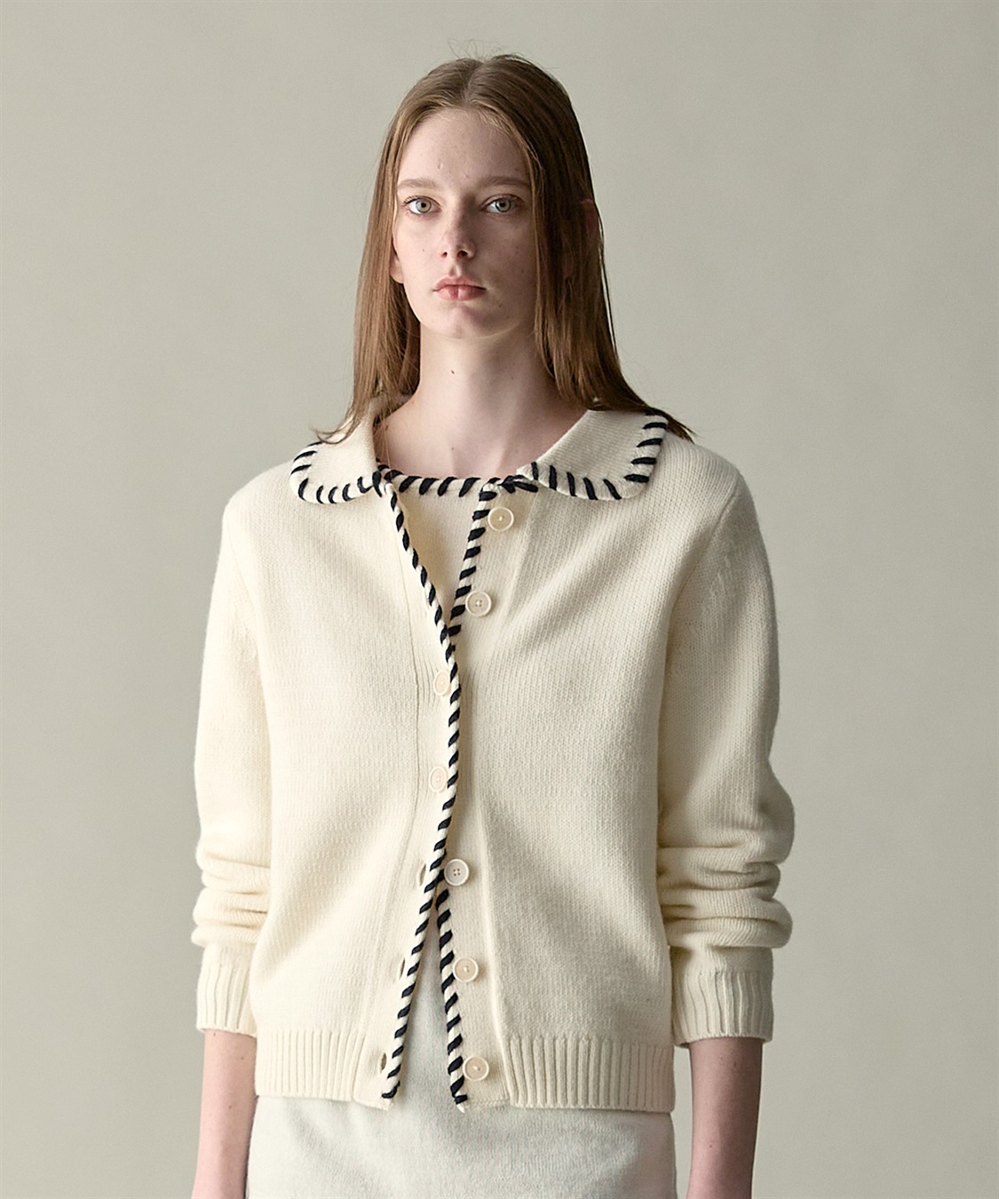 49AV JUNKO SHIMADA 【WEB限定】ステッチニットカーディガン_sub_1