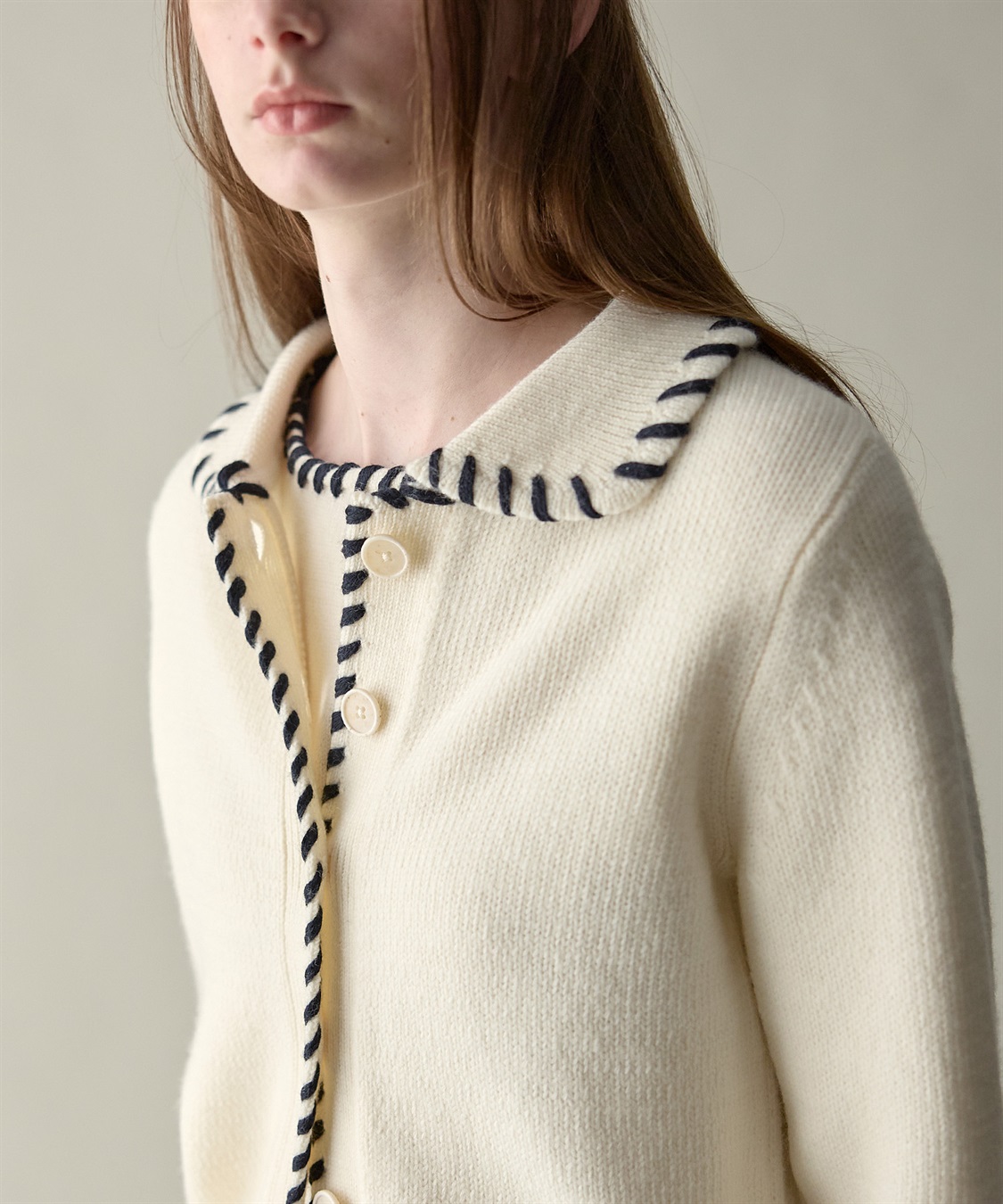 49AV JUNKO SHIMADA 【WEB限定】ステッチニットカーディガン_sub_3