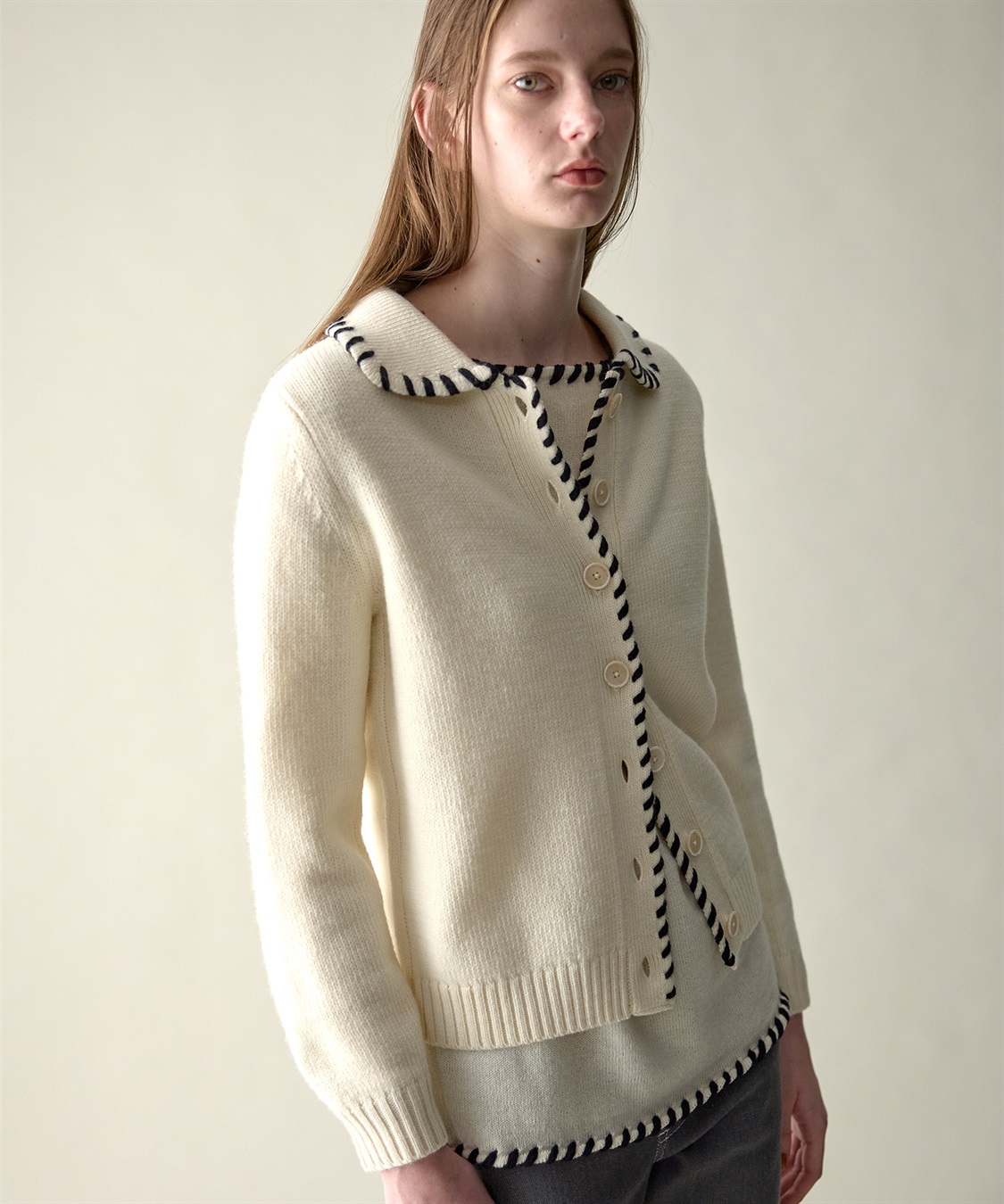 WEB限定】ステッチニットカーディガン 49AV JUNKO SHIMADA｜クロス