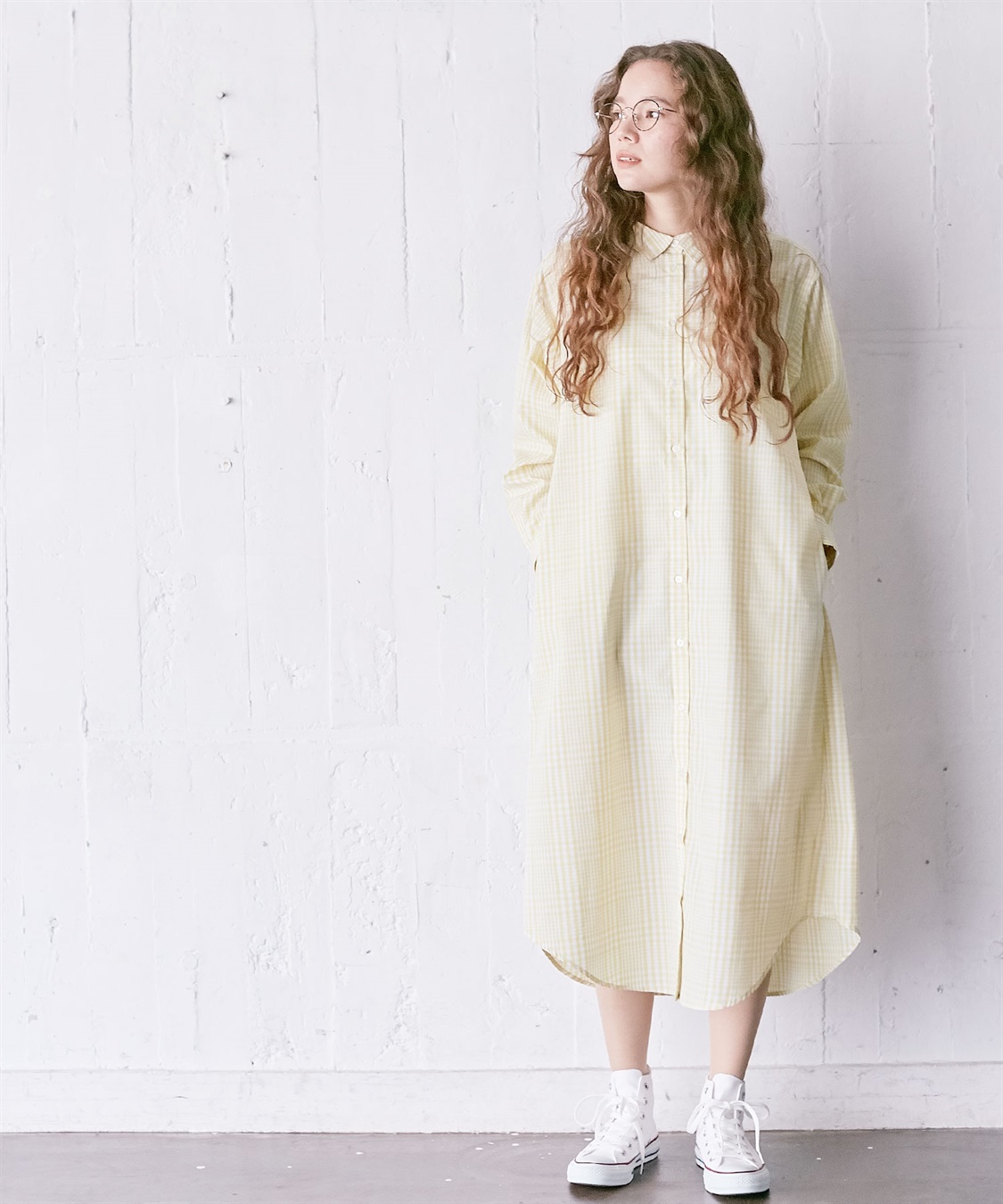 BLANC+】チェックロングシャツワンピース（ブランプラス） Life Style 