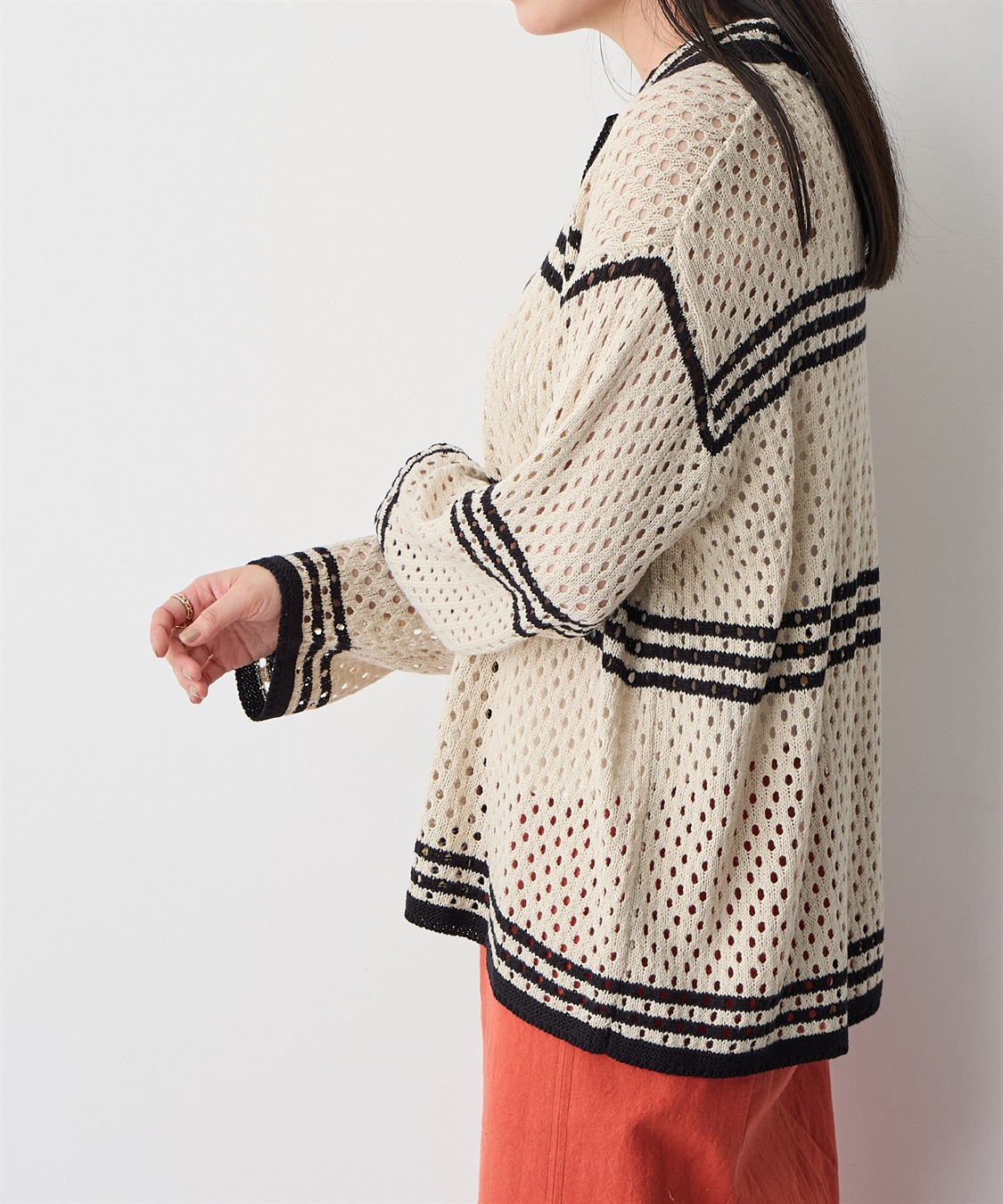 anyfee 【anyfee/プラスサイズ】かぎ針風ニットシャツカーデ_sub_14