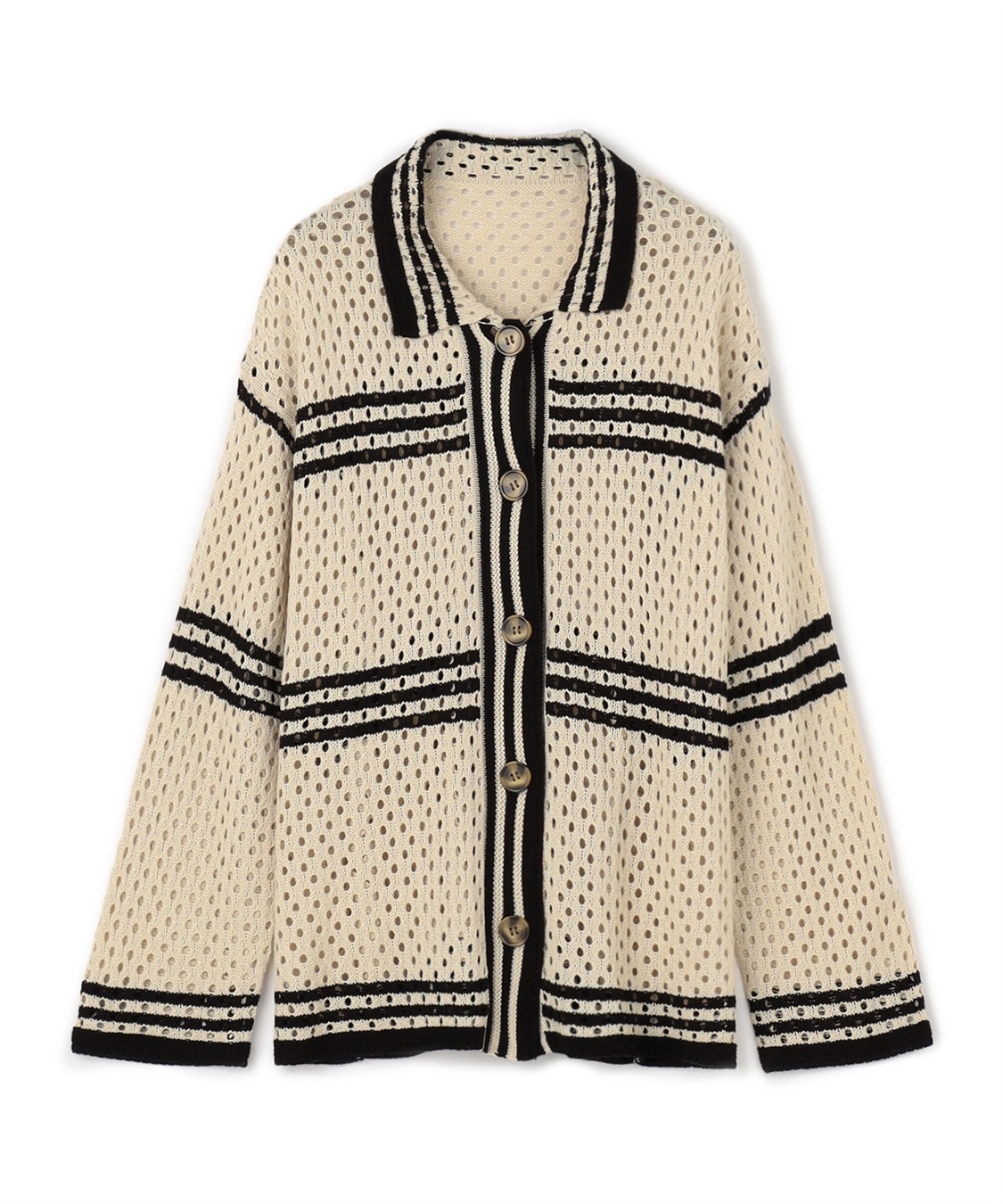 anyfee 【anyfee/プラスサイズ】かぎ針風ニットシャツカーデ_sub_16