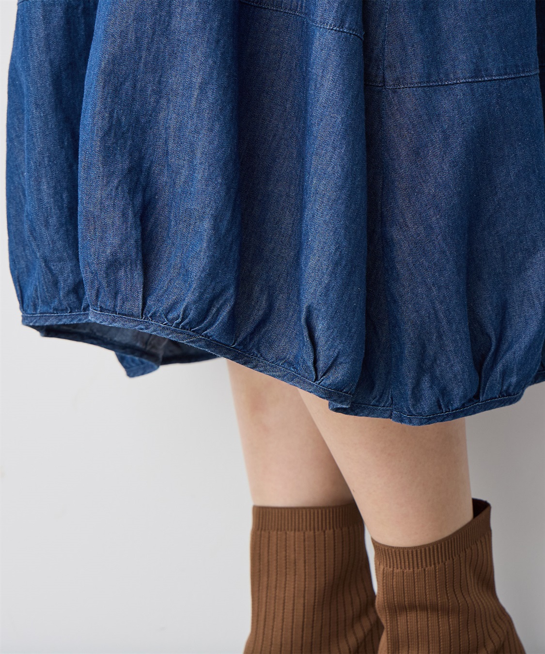 anyfee 【anyfee/プラスサイズ】Vネックデニムバルーンワンピース_sub_12