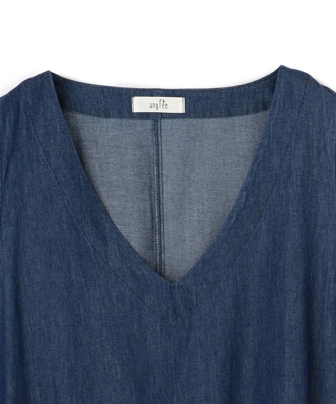 anyfee 【anyfee/プラスサイズ】Vネックデニムバルーンワンピース_sub_24