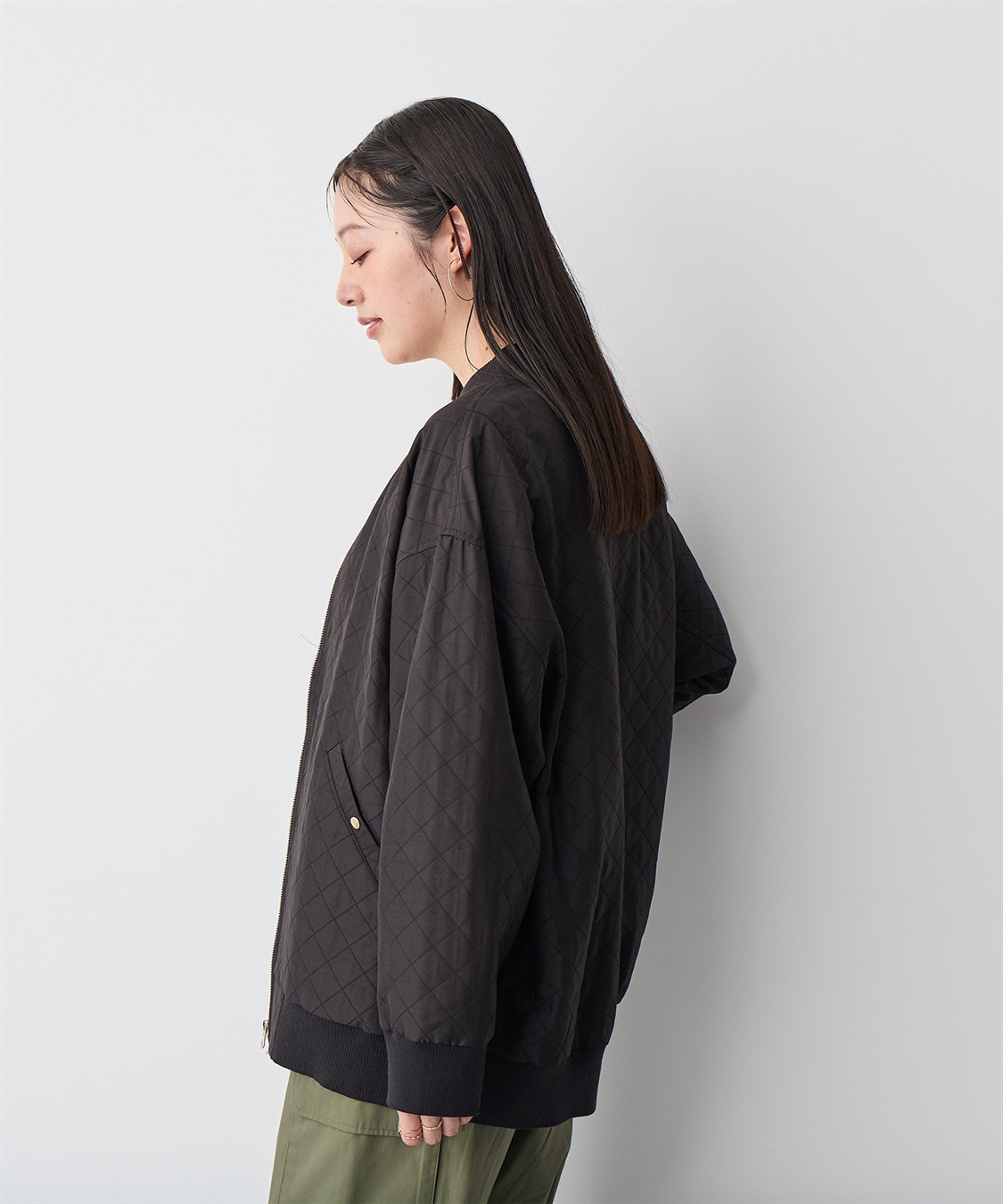 anyfee 【anyfee/プラスサイズ】ダイヤ柄キルトMA-1_sub_6