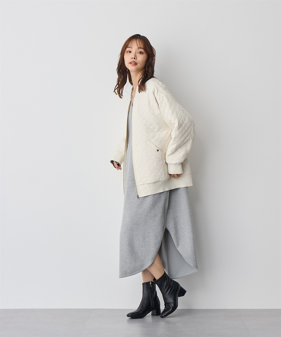 anyfee 【anyfee/プラスサイズ】ダイヤ柄キルトMA-1_sub_11