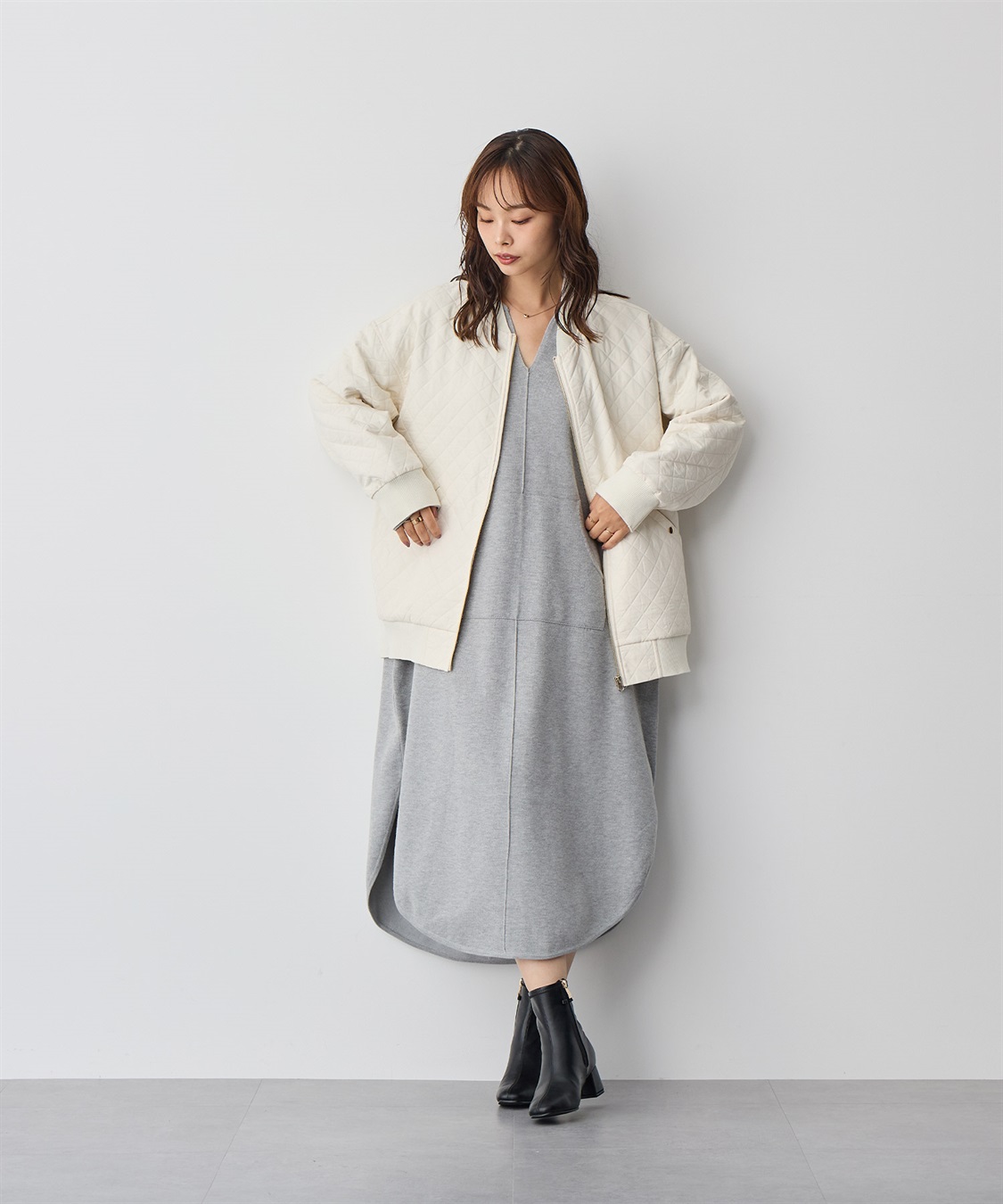 anyfee 【anyfee/プラスサイズ】ダイヤ柄キルトMA-1_sub_12